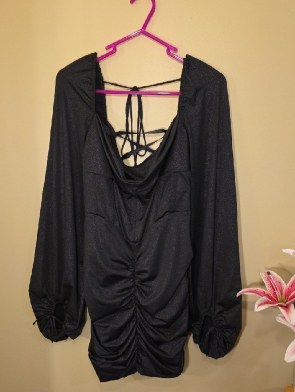 Corset Glitter Mini Body-Con Dress Ruched Sexy Whimsigoth Dark Coquette Y2K Glam - Picture 5 of 13